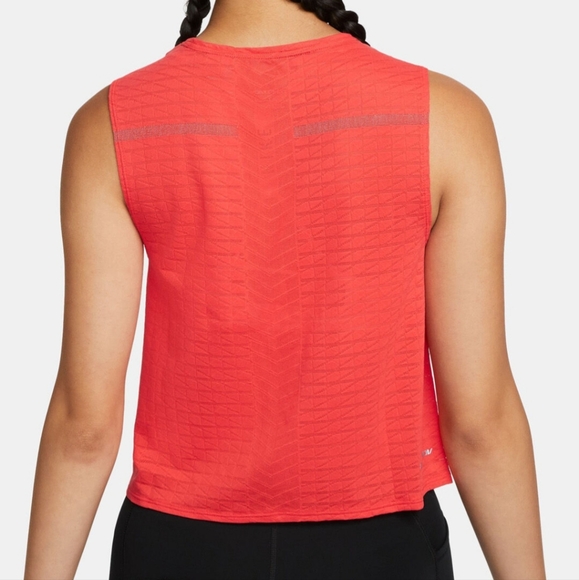 Nike Dri-Fit ADV Run Division Women's Engineered Running Tank - coral red - Picture 3 of 15